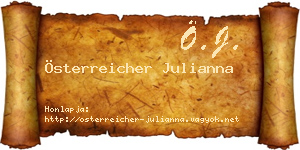 Österreicher Julianna névjegykártya
