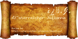 Österreicher Julianna névjegykártya